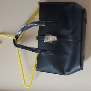 Black J Francis Handbag Clasp front locking bag